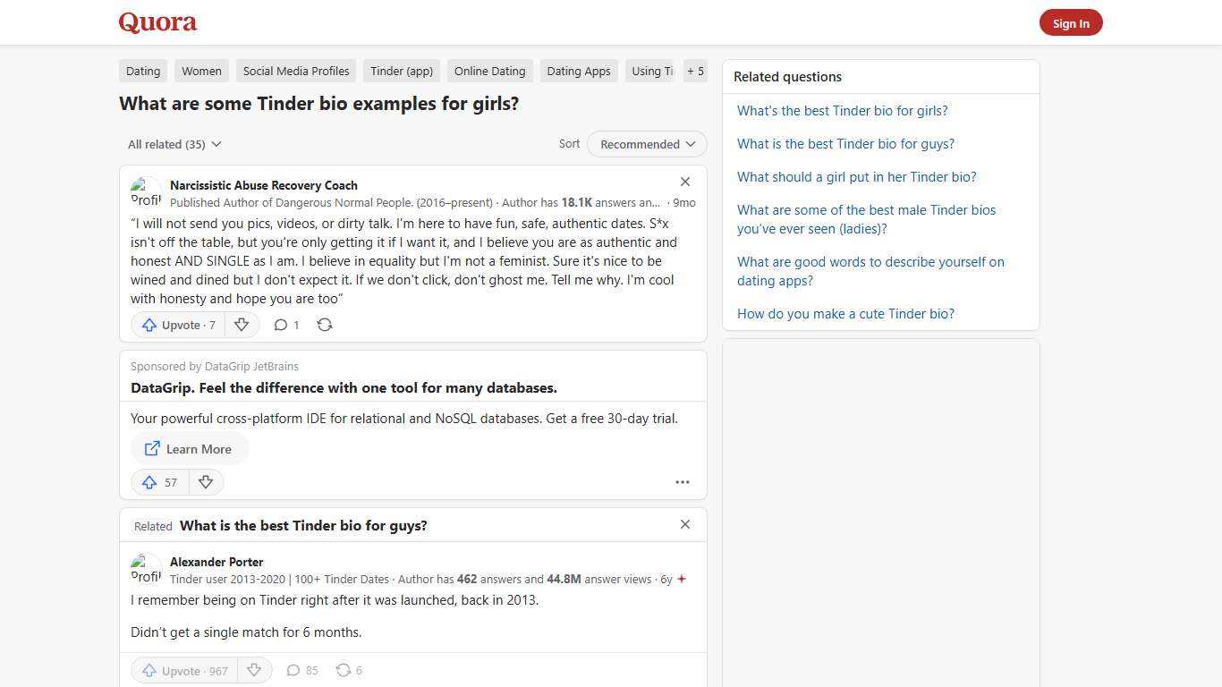 What are some Tinder bio examples for girls? - Quora